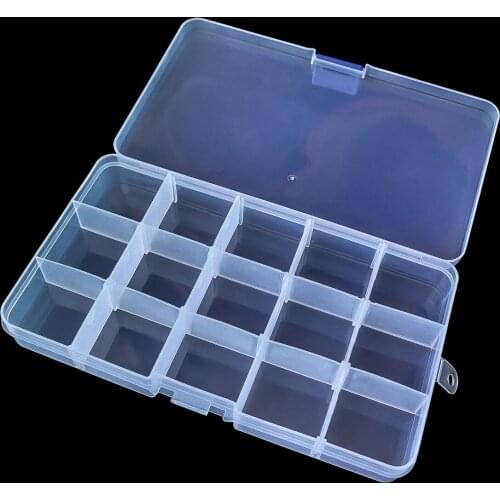 10/15 Grids PP Plastic Storage Boxes Removable Jewelry Earring Organizer Holder Case Transparent Sundries Jewelry Storage Box