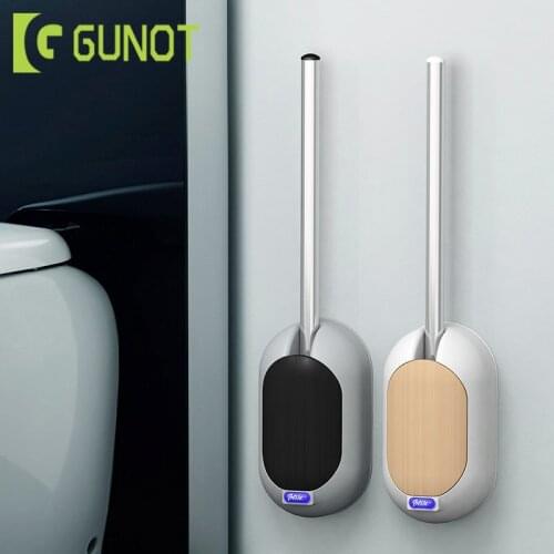 GUNOT Toilet Brush & Holder Household Bathroom Cleaning Tool Wall Mount Long Handle Cleaning Brush Plastic Bathroom Accessories