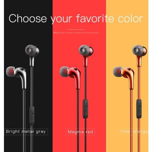 Sport Earpieces Stereo Earbuds Metallic In-ear Earphone Noise Isolating with 3.5mm jack Wired Headset For iphone huawei xiaomi