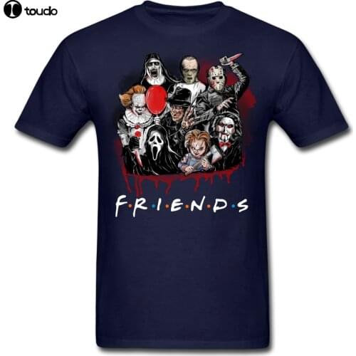 HORROR FRIENDS T-shirt Scary Movie Characters Halloween Adult Tee New