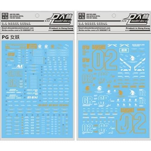 D.L high quality Decal water paste For Bandai PG 1/60 RX-0 Unicorn Gundam 02 Banshee DL033