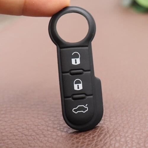 DAKATU 3 Button Rubber Remote Car Key Pad For Fiat 500 Panda Abarth Punto Replacement Rubber pad