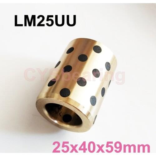 1pc 25x40x59 MM Linear Graphite Copper Set Bushing Oil Self-lubricating Bearing JDB LM25UU LM25