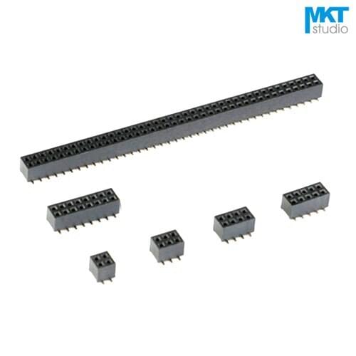 100Pcs 2.0mm Pitch Vertical SMD SMT Double Row 4.3mm Female PTH Pin Header For Arduino 2x20P