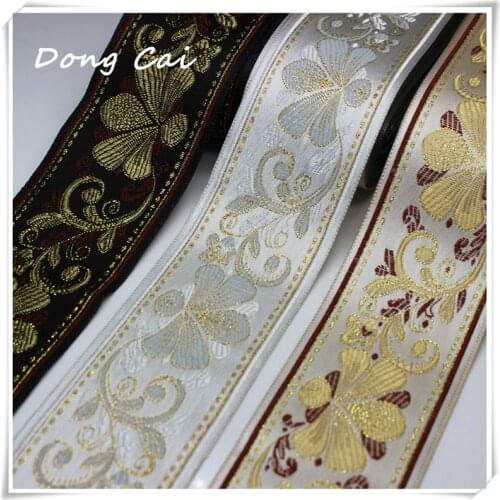 5CM*3yards/lot high quality Embroidered webbing Filigree Trim Laciness Chinese style DIY decoration National Jacquard Ribbon
