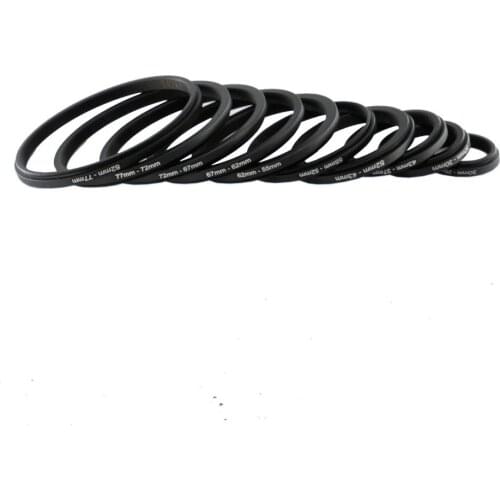 7pcs/set ring 77-72-67-62-58-55-52-49 mm Metal Step down Rings Lens Adapter Filter Set