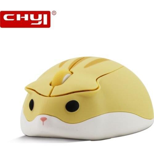 CHYI Cute Cartoon Hamster Shaped Wireless Optical Mouse 1200 DPI USB Computer Mice Gaming Mouse With Mouse Pad