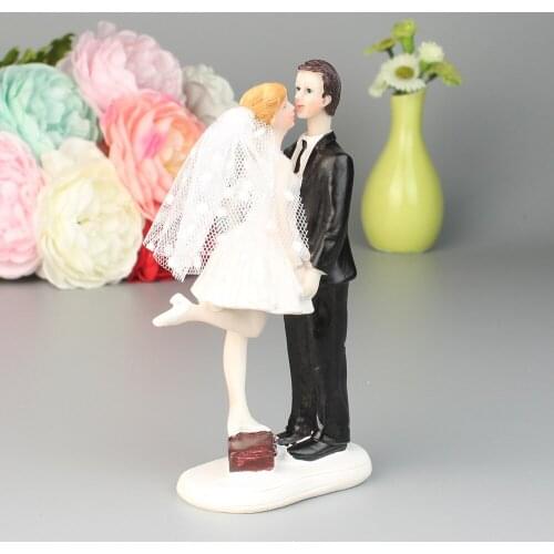 Bolafynia Bride and groom cake dolls cake decorations resin ornaments wedding gift toy
