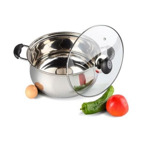 Double bottom stainless steel soup pot flatbottomed multi-purpose thickening big stock pot