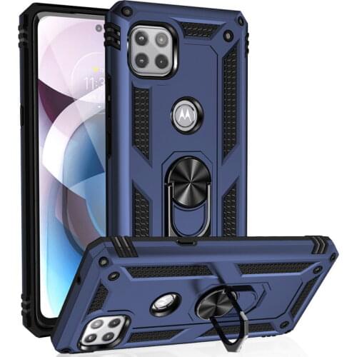 Armor Shockproof Case For Moto One 5G Ace G Stylus Power Play 2021 Silicone Hybrid Cover For Moto G9 Power E7 Fusion Metal Ring