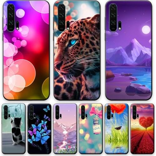 For Honor 20 Pro Case Black TPU Case For Honor 20 Pro Animal Style Back Cover For Huawei Honor 20 Pro Soft Silicone Case 20Pro