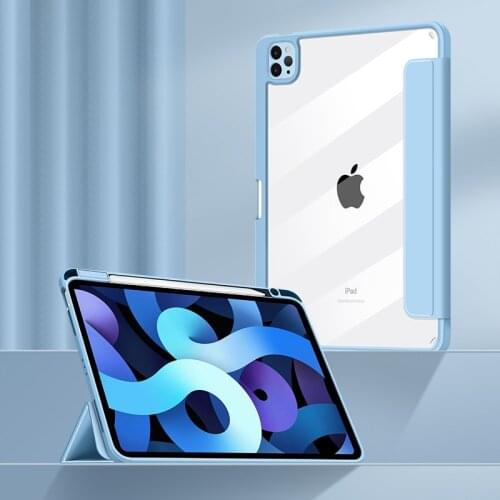 Sky blue Case for 2019 iPad 10.2 7th 8th 2018 2017 ipad 9.7 iPad 5th 6th 2020 Pro 11 10.5 Air 4 Smart Cover with Pencil Holder