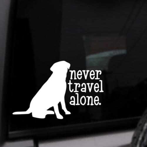Black/Sliver Never Travel Alone Dog Car Sticker Small/Big Size Removable Waterproof Window Body Decal CL905
