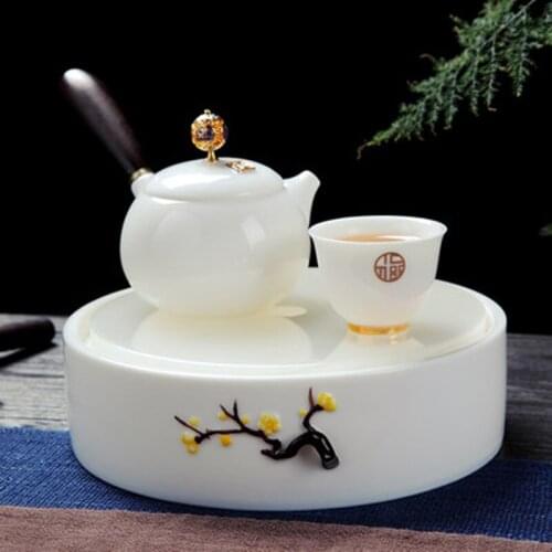 Jingdezhen White Porcelain Teaware Sets Exquisite Ceramic Teapot Kettles Tea Cup Chinese Kung Fu Tea Set Drinkware Free Shipping
