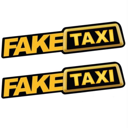 Etie 2X FAKE TAXI Reflective Funny Car Sticker Window JDM Decal Accessories for Ram Caliber Avenge Charger Viper Durango Journey