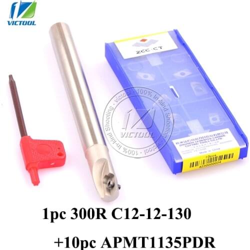 BAP300R*C12*12*130 with 10pcs APMT1135PDR inserts Milling tool head face mill for cnc milling machine for insert APMT1135 PDR