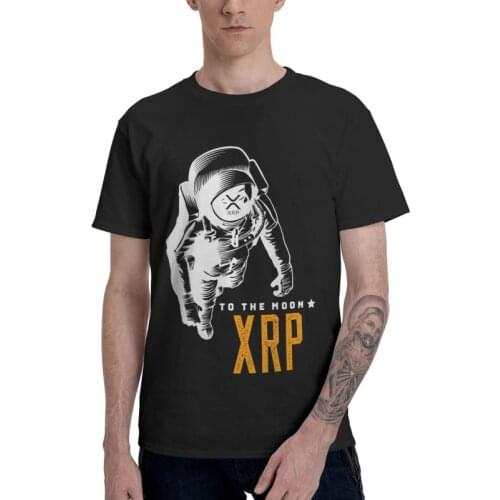 Amazing Ripple XRP Moon T Shirt Men Cotton Print T-shirts Harajuku Tshirt Short Sleeve Bitcoin Crypto Tee Tops Gift