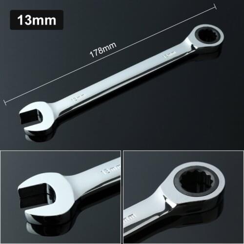 Wrench 13mm Flexible Ratchet Wrench Combination Spanner Adjustable Torque Wrench Car Ratchet Wrench Tool Head Ratchet