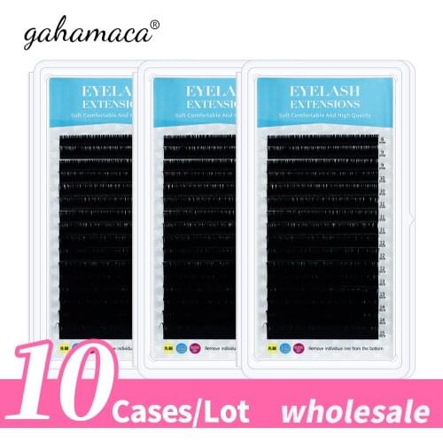 GAHAMACA wholesale 10Cases Makeup Mink Eyelashes Individual Eyelash Natural Soft Lashes Magnetic Eyelashes Premium Mink