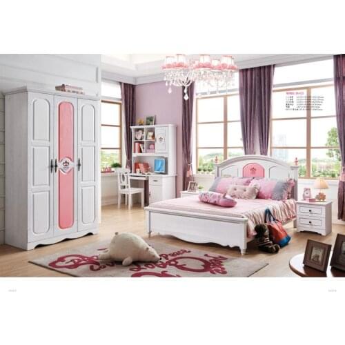 JLMF825 Ash solid wood children bedroom furniture set health Environmentally friendly children bed wardrobe desk bedside table