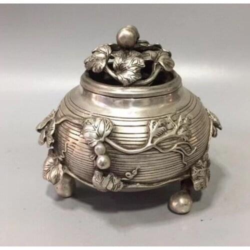 China White copper gourd incense burner crafts statue