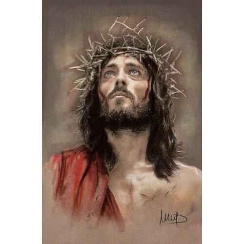 Paint With Diamond Painting by Number Religious Jesus Icon Needlework Crystal Rhinestones Diamond Embroidery Mosaic Cross Stitch