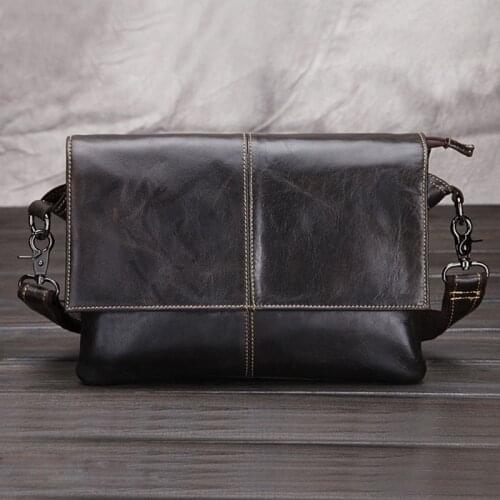 Top Quality Men Briefcase First layer Cowhide Genuine leather Vintage Cross Body Shoulder Messenger Business Luxury Bag