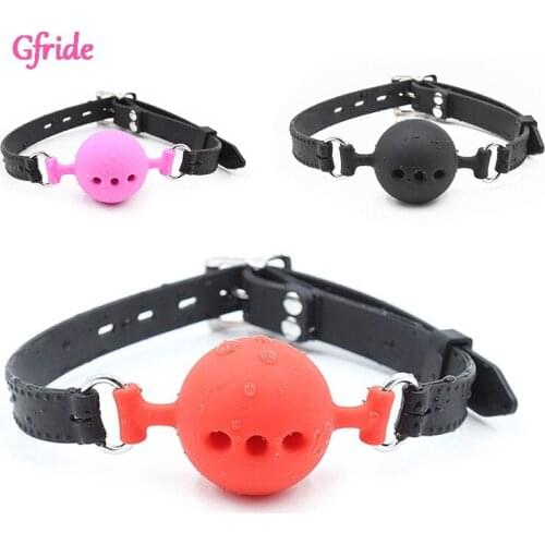 Couple Silicone Gag Ball BDSM Bondage Restraints Open Mouth Breathable Sex Ball Harness Strap Gag Sex Toy for Women Accessories