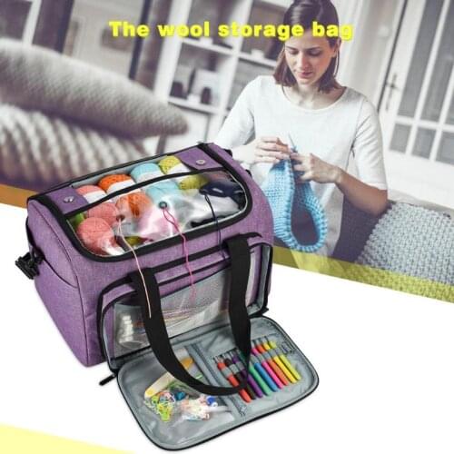 Knitting Needles Sewing Set DIY Storage Bag Crochet Hooks Thread Yarn Storage Bag DIY Organizer Holder Wool Crochet Hooks