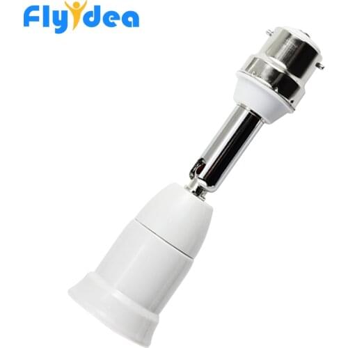 New Flexible E27 to B22 LED Lamp base Bulb Socket PC+ aluminum White With 10CM Extension Light Holder Converters