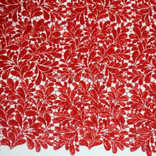 New Red Grapes shape African lace fabric guipure lace fabric with sequence for Christmas