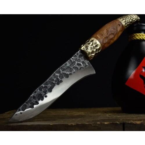 DEHONG Bone picking knife slaughtering knife Longquan kitchen knife household fruit knife outdoor knife hand forging knife