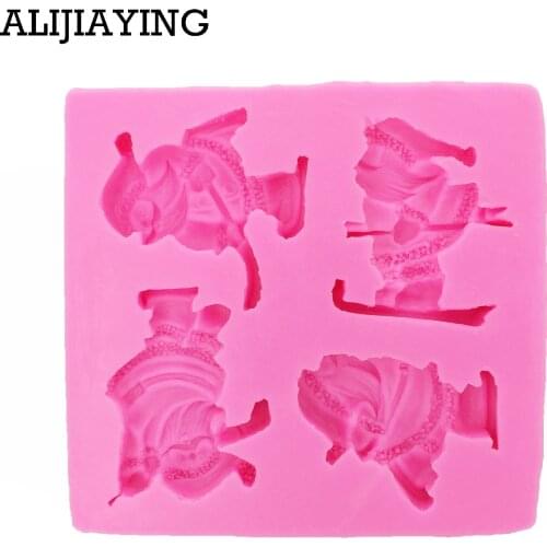 M0038 Christmas Santa Claus ski skiing mould chocolate mold soap fondant mold cake moulds silicone molds