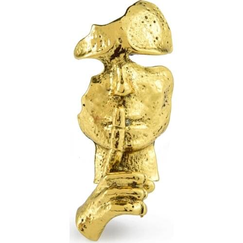 Wuli&baby Vintage Gold Silver Color Face Brooches Women Metal Secret Pose Party Casual Brooch Pins Gifts