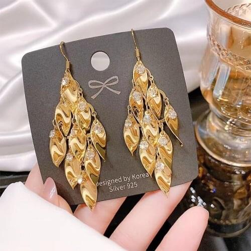 Exaggerated big earrings 2021 new fashion ladies jewelry elegant metal retro ladies earrings rhinestones Personality jewelry