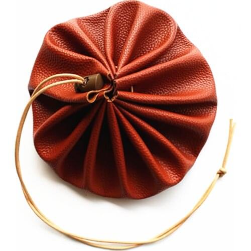 15" Leather Drawstring Pouch for Possibles Tinder Bushcraft Outdoor Camping