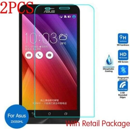 2PCS Tempered Glass For Asus ZenFone Zoom Screen Protector protective film For ZX550 ZX551ML Glass