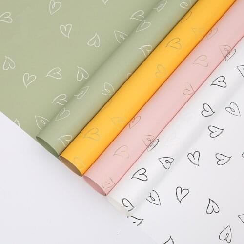 20PCS Heart Shape Flower Bouquet Wrapping Paper Waterproof Florist Wedding Deco Wrapping Paper 58x58cm