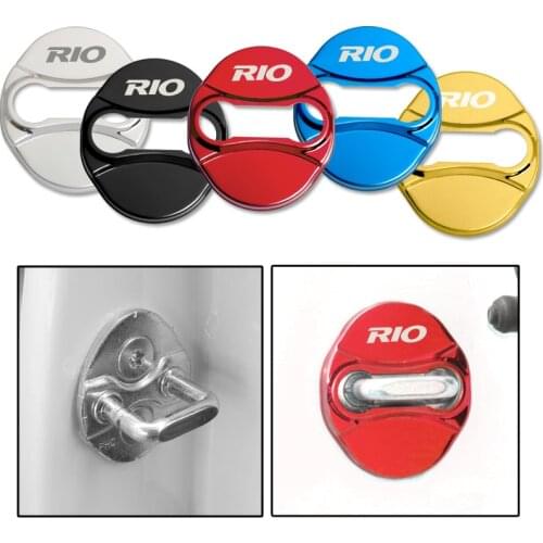 4pcs Car-Styling Door lock Cover Car Emblem Fit For KIA RIO 3 4 Accessories Stainless Steel Car Styling