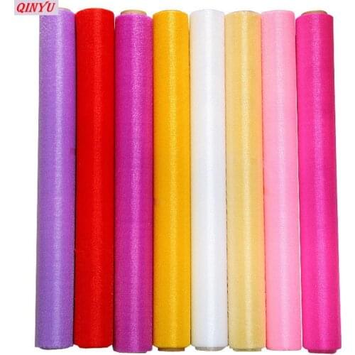 5M/10M Sheer Crystal Organza Tulle Roll Fabric Gauze Element For Wedding Party Decoration New Year Christmas Decoration 6ZSH015