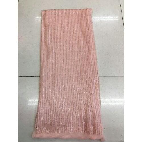 5yards /lot AA1005 pink sequin beads stripe luxury new good quality embroidery lace fabric for wedding dress