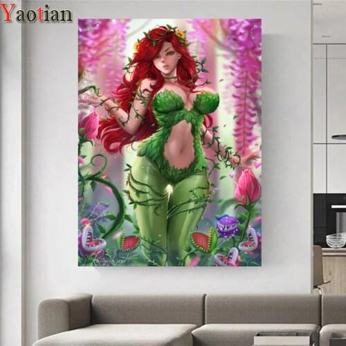 DIY Diamond mosaic Sexy girl cannibal flower 5D Diamond painting Cross Stitch Kit Embroidery Rhinestone Cartoon woman decoration