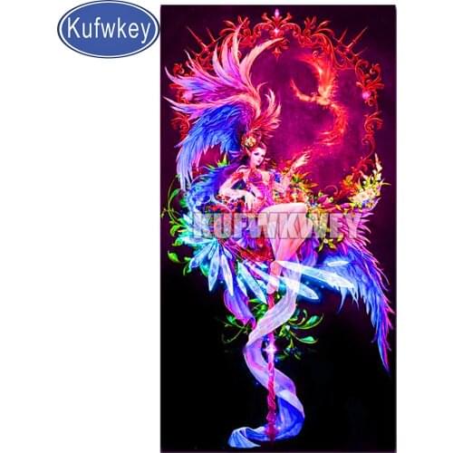 Diamond Painting Fantasy Phoenix Girl Full Diamond Embroidery Pattern Rhinestones Cross Stitch Needlework DIY Mosaic decor large
