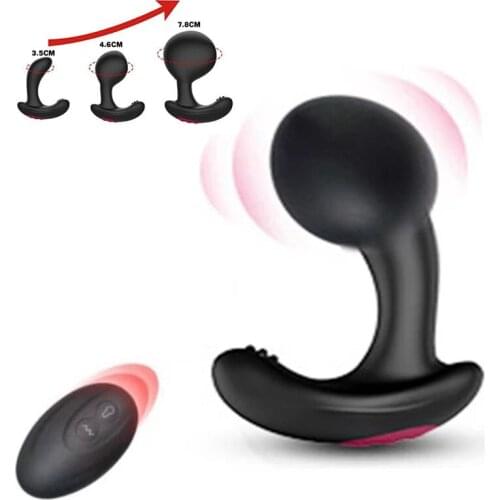 Wireless Remote Control Inflatable Anal Dildo Vibrator Male Prostate Massager Huge Butt Plug Anal Expansion Sex Toys For couples