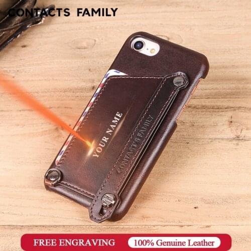 Crazy Horse Retro Genuine Leather Case For iPhone 7 8 iPhone Case Card Slot Pouch Back Cover For Apple iPhone 7 8 Phone Bag Case