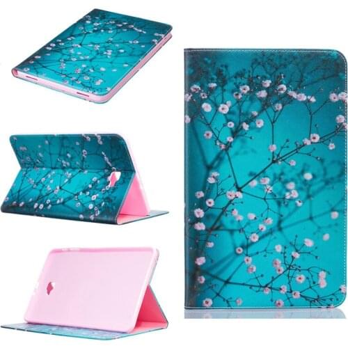 High quality painting smart Flip pu Leather Case Cover For Samsung Galaxy Tab A A6 10.1 2016 T585 T580 T580N Tablet case +film