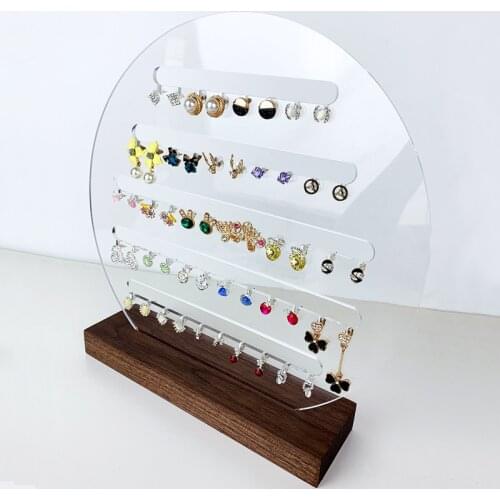 Black Walnut Solid Wood Acrylic Earrings Display Holder Jewelry Display Stand Earrings Display Rack