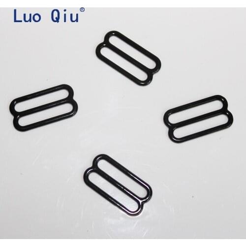 Nylon coated metal bra adjustable buckles black 8 Bra underwear Metal&plastic buckle Brassiere clasp 100 pcs/lot 20mm