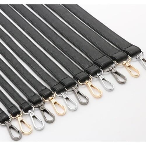 Litchee Black Bag Strap DIY Adjustable Replacement PU Leather Shoulder Bags Straps, Belts for Handbags, Purses (4 Metal Colors)