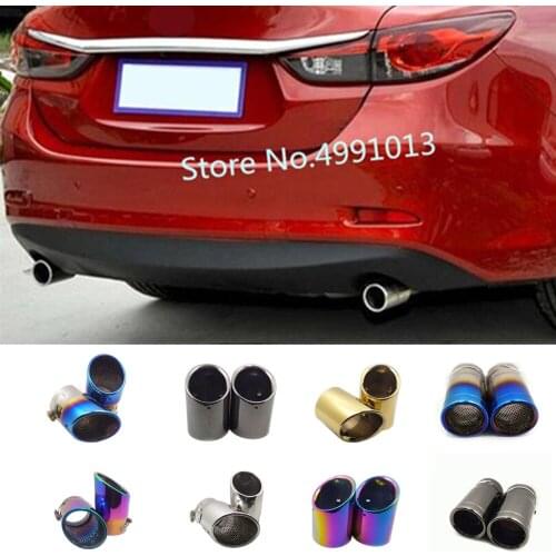 For Mazda 6/Atenza sedan 2014 2015 2016 2017 2018 2019 car protect cover muffler pipe outlet dedicate exhaust tip tail 2pcs